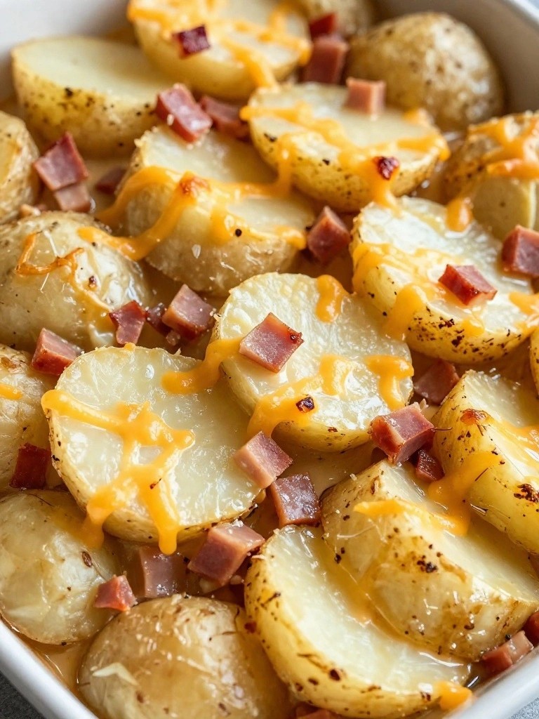 Cheesy Scalloped Potatoes with Smoked Ham