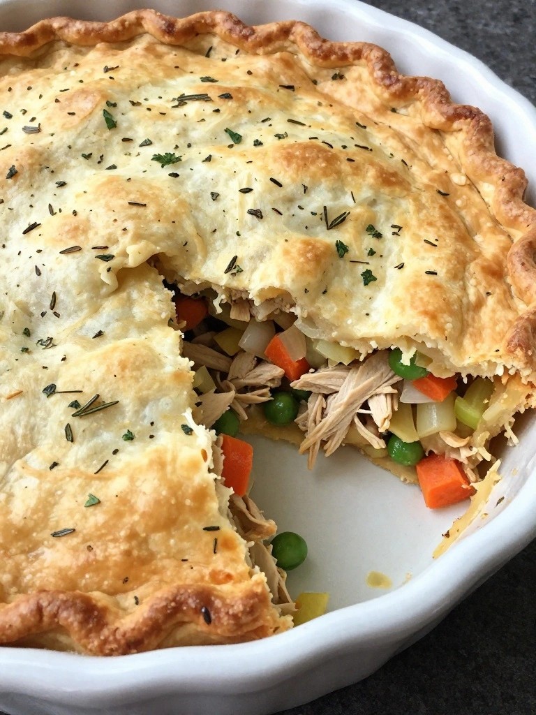 Classic Chicken Pot Pie with Flaky Herb Crust