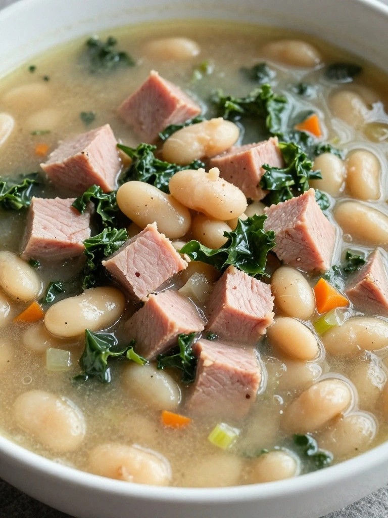 Ham and White Bean Soup with Kale