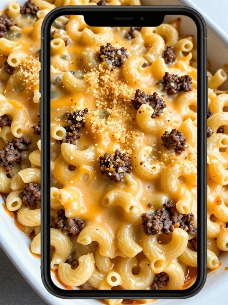Beefy Macaroni and Cheese Bake