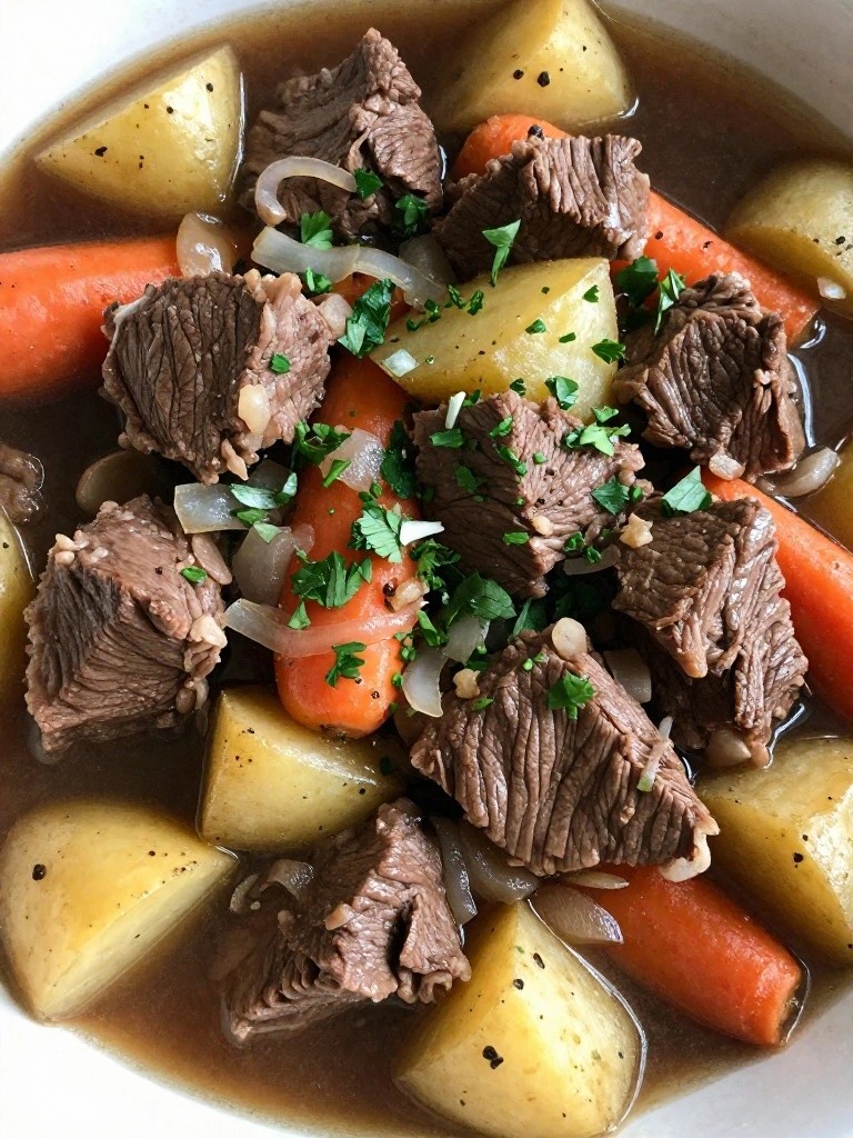 Slow Cooker Balsamic Beef and Root Vegetable Stew