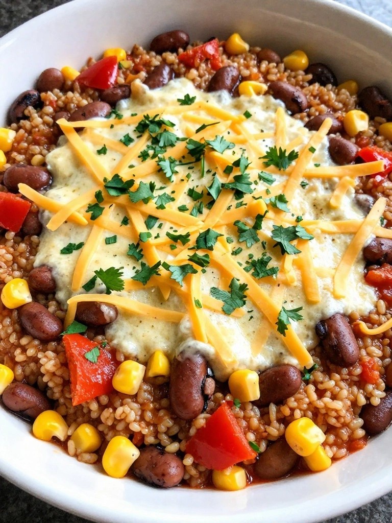 Slow Cooker Mexican Quinoa and Pinto Bean Casserole