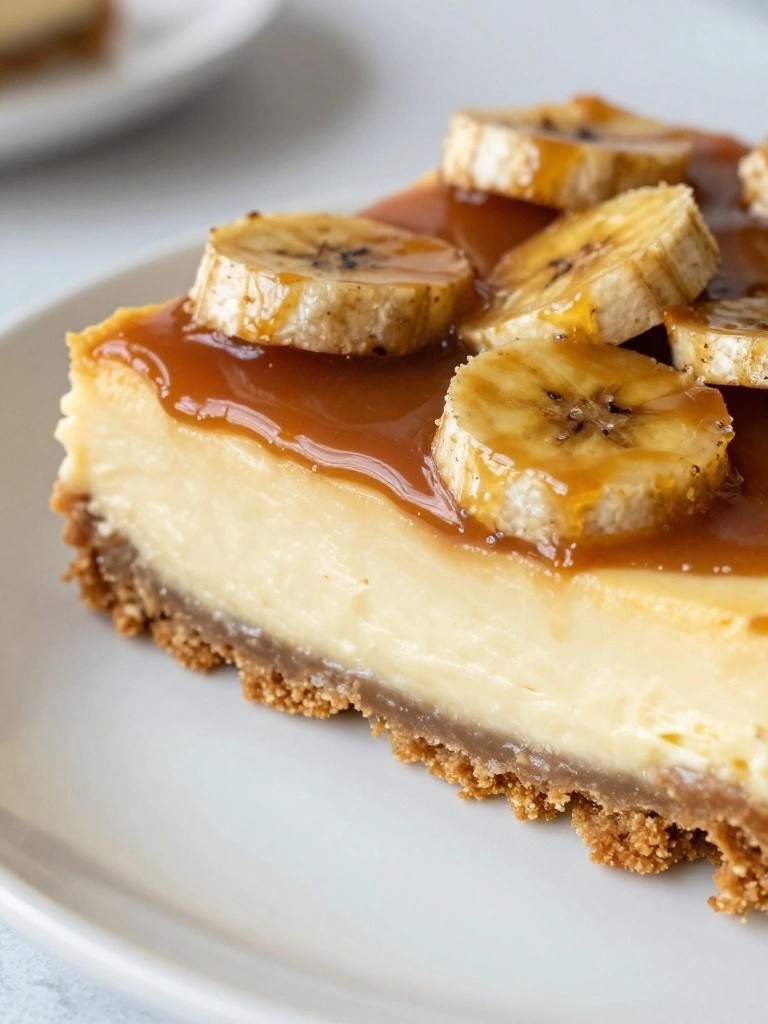 Slow Cooker Bananas Foster Cheesecake Bars