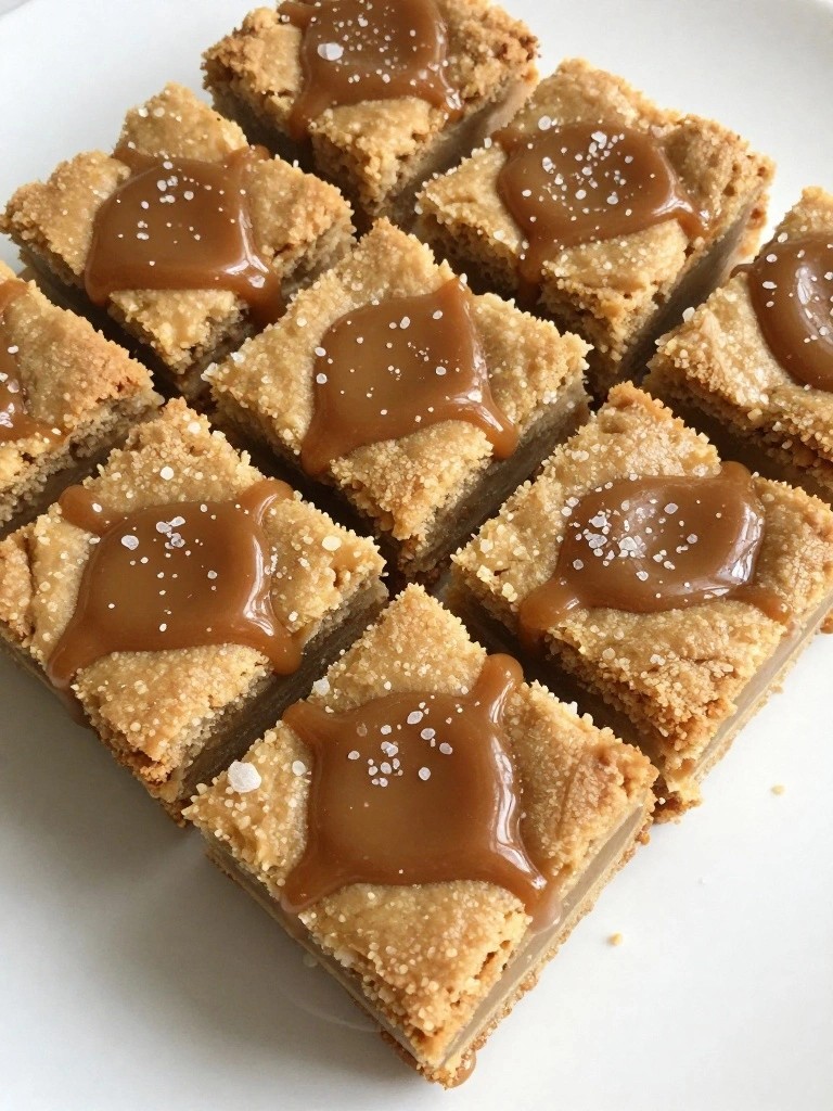 Slow Cooker Gooey Salted Caramel Blondies