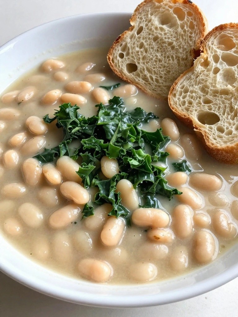 White Bean Kale Soup with Crusty Bread