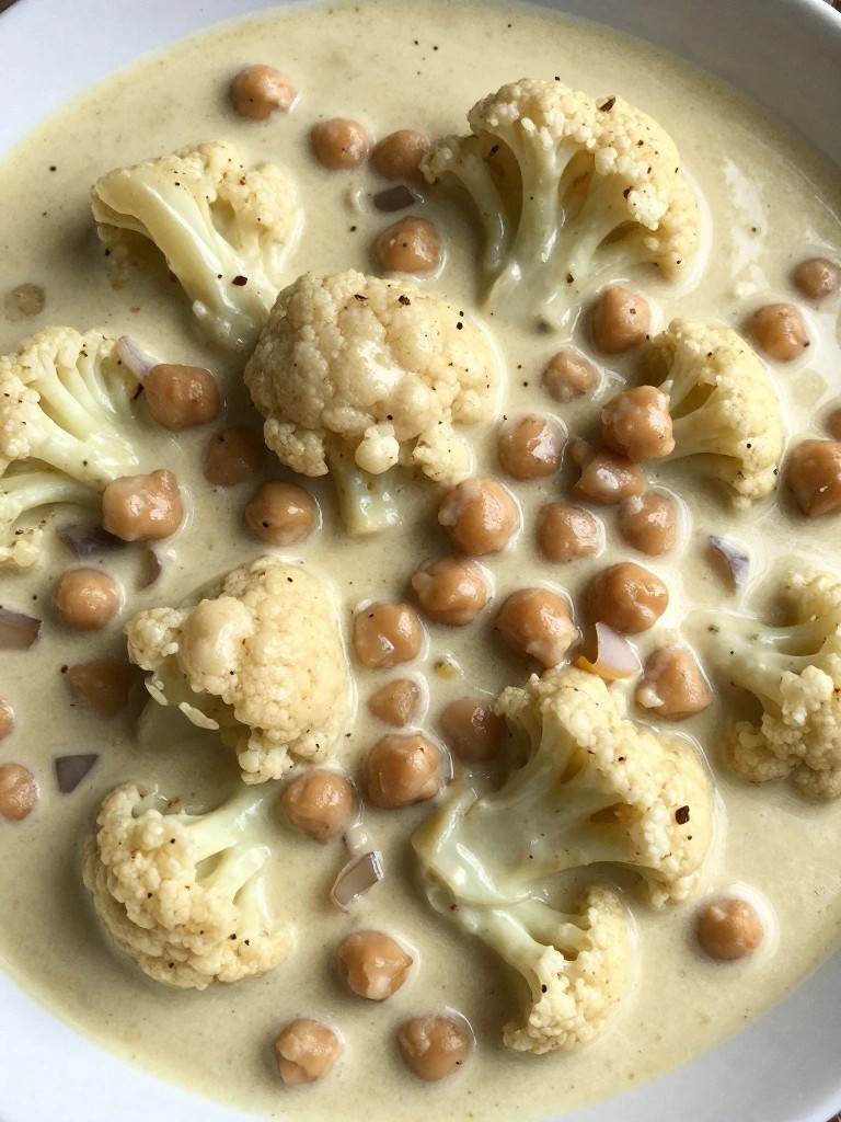 Chickpea Coconut Curry with Cauliflower