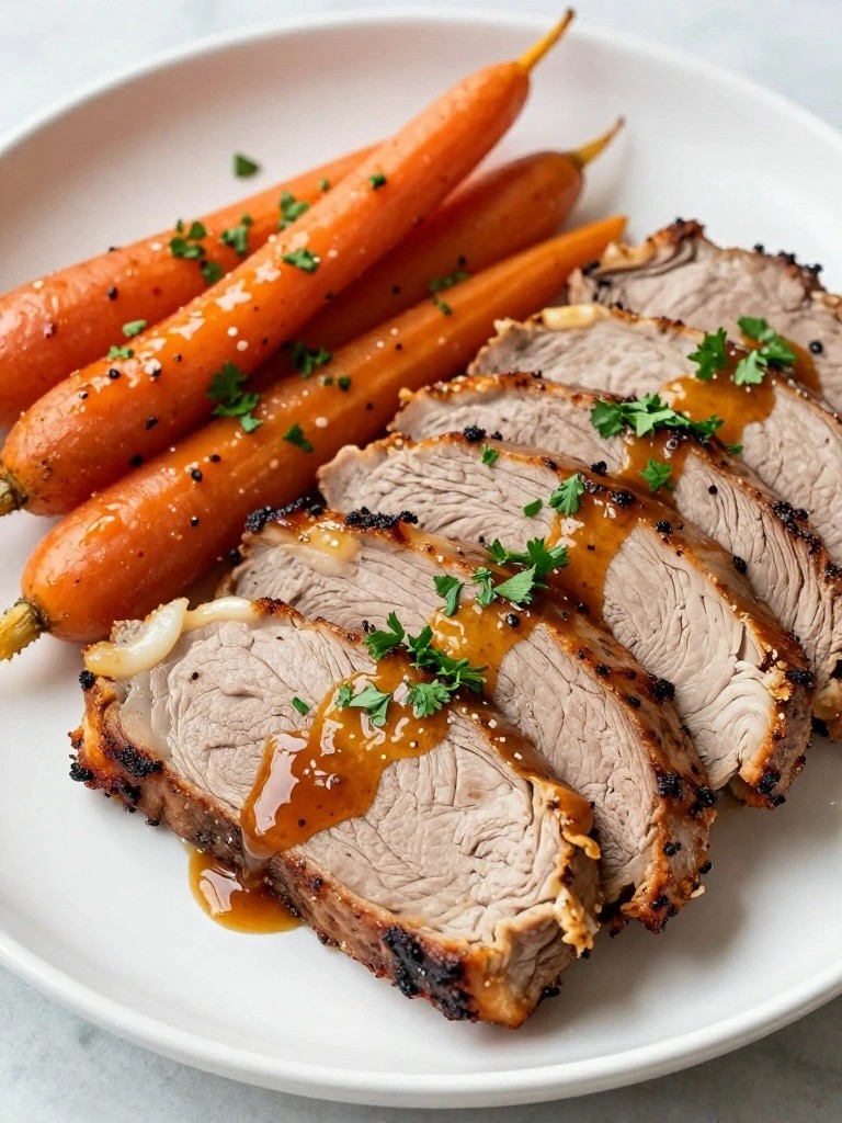 Baked Honey Mustard Pork Tenderloin with Carrots