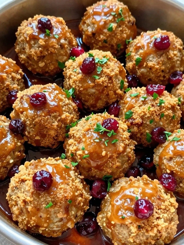 Cozy Turkey and Cranberry Meatball Bake