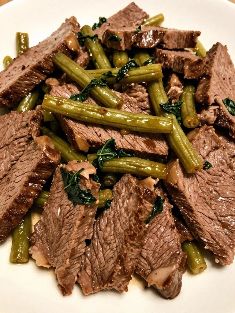 Slow Cooker Thai Basil Beef with Green Beans