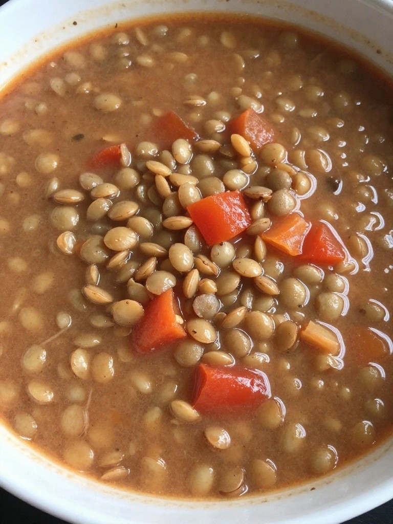 Slow Cooker Lentil and Vegetable Minestrone Soup