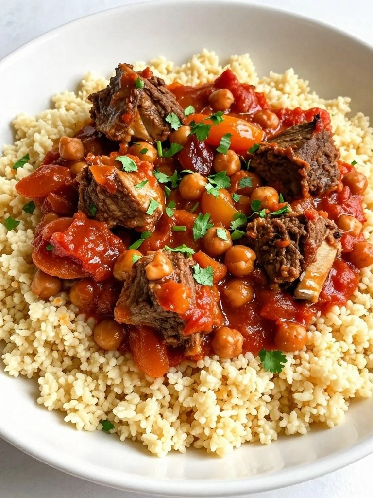 Slow Cooker Moroccan Lamb Tagine with Couscous