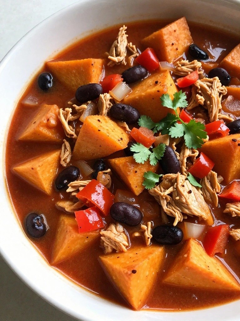 Slow Cooker Turkey and Sweet Potato Chili