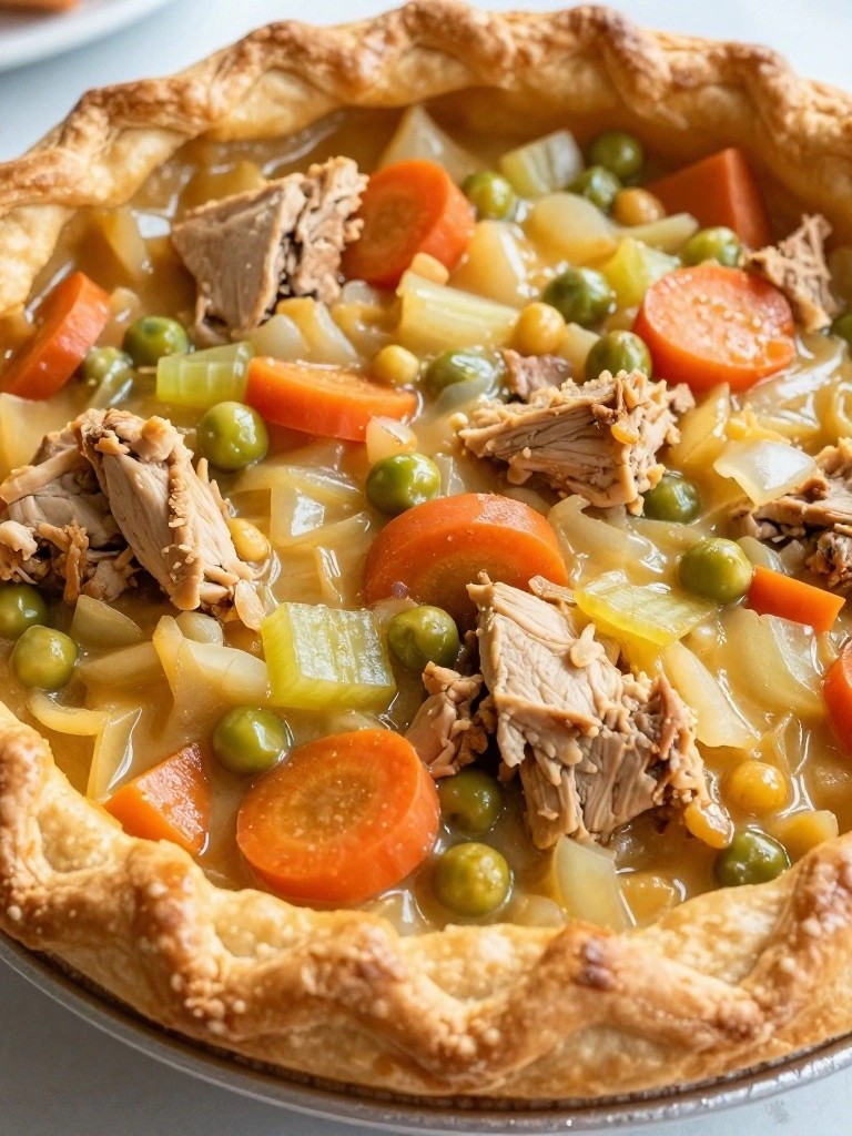 Chicken Pot Pie with Flaky Pastry Crust