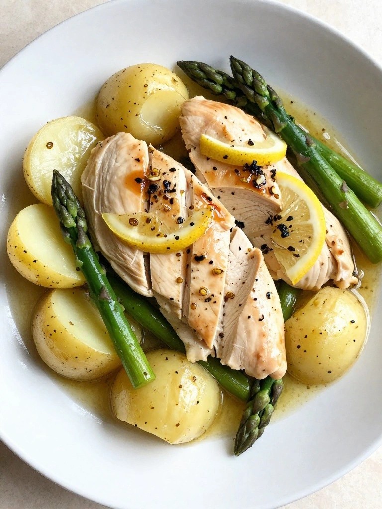 Lemon Garlic Chicken with Asparagus and Potatoes