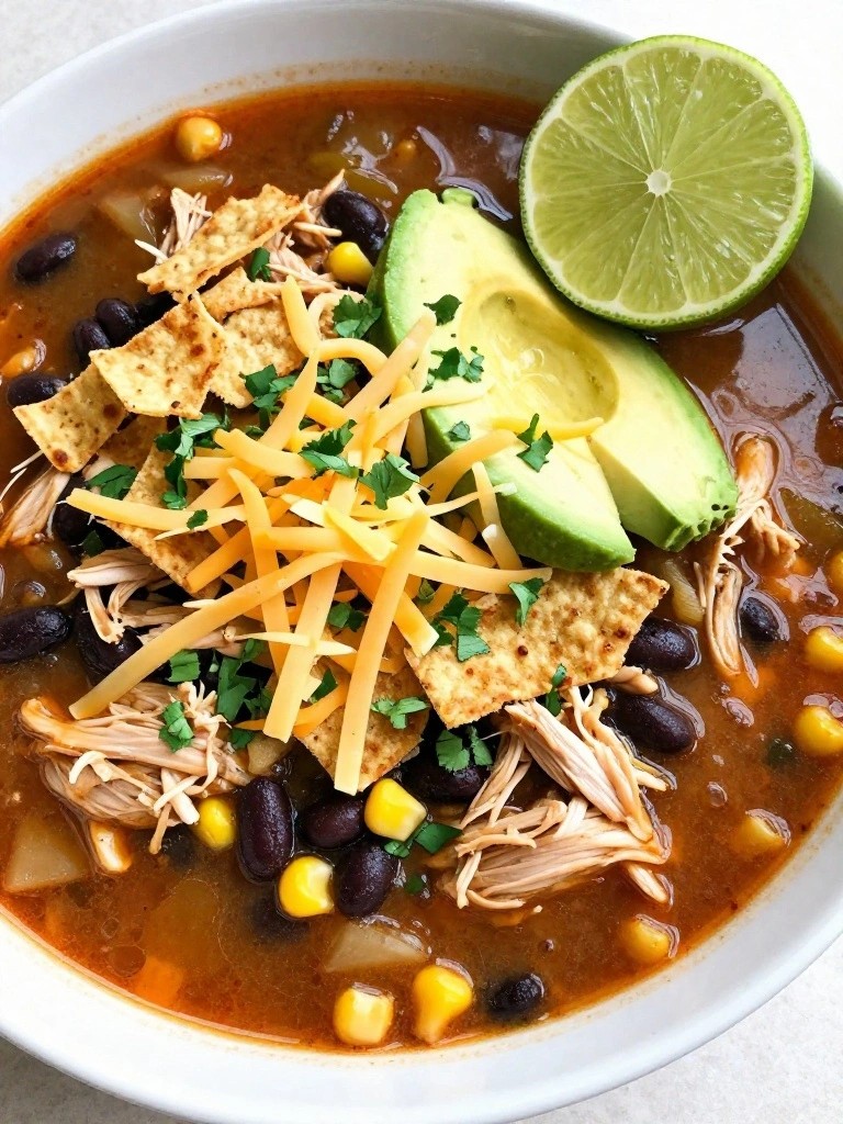 Slow Cooker Chicken Tortilla Soup