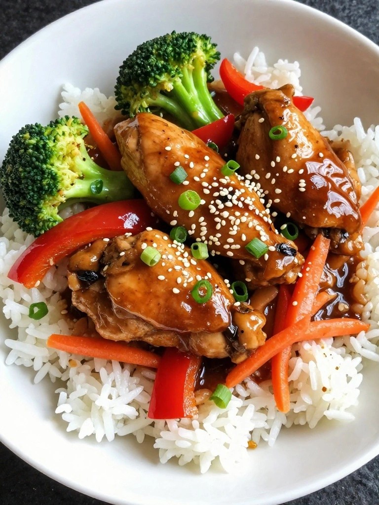 Teriyaki Chicken and Vegetable Rice Bowls