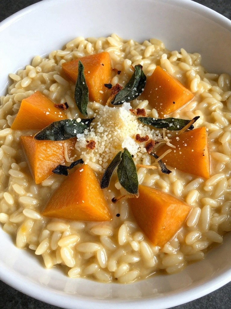 Butternut Squash Risotto with Crispy Sage
