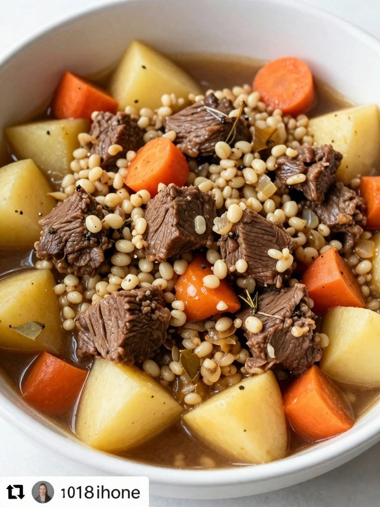 Hearty Beef Barley Stew with Root Vegetables