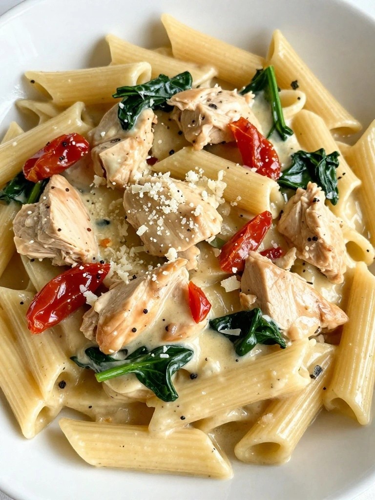 One-Pot Creamy Tuscan Chicken Pasta