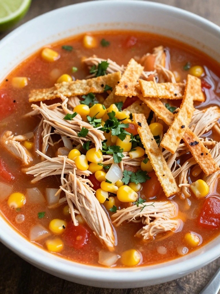Chicken Tortilla Soup with Lime and Cilantro