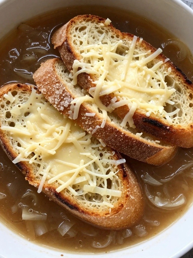 French Onion Soup with Gruyere Croutons