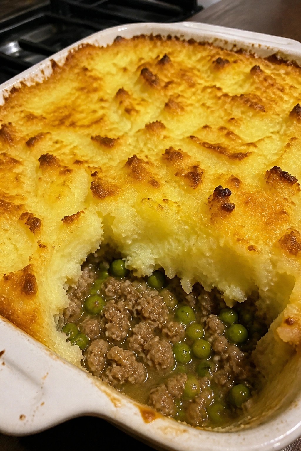 Classic Lamb Shepherd’s Pie with Peas and Buttery Mashed Potato Topping