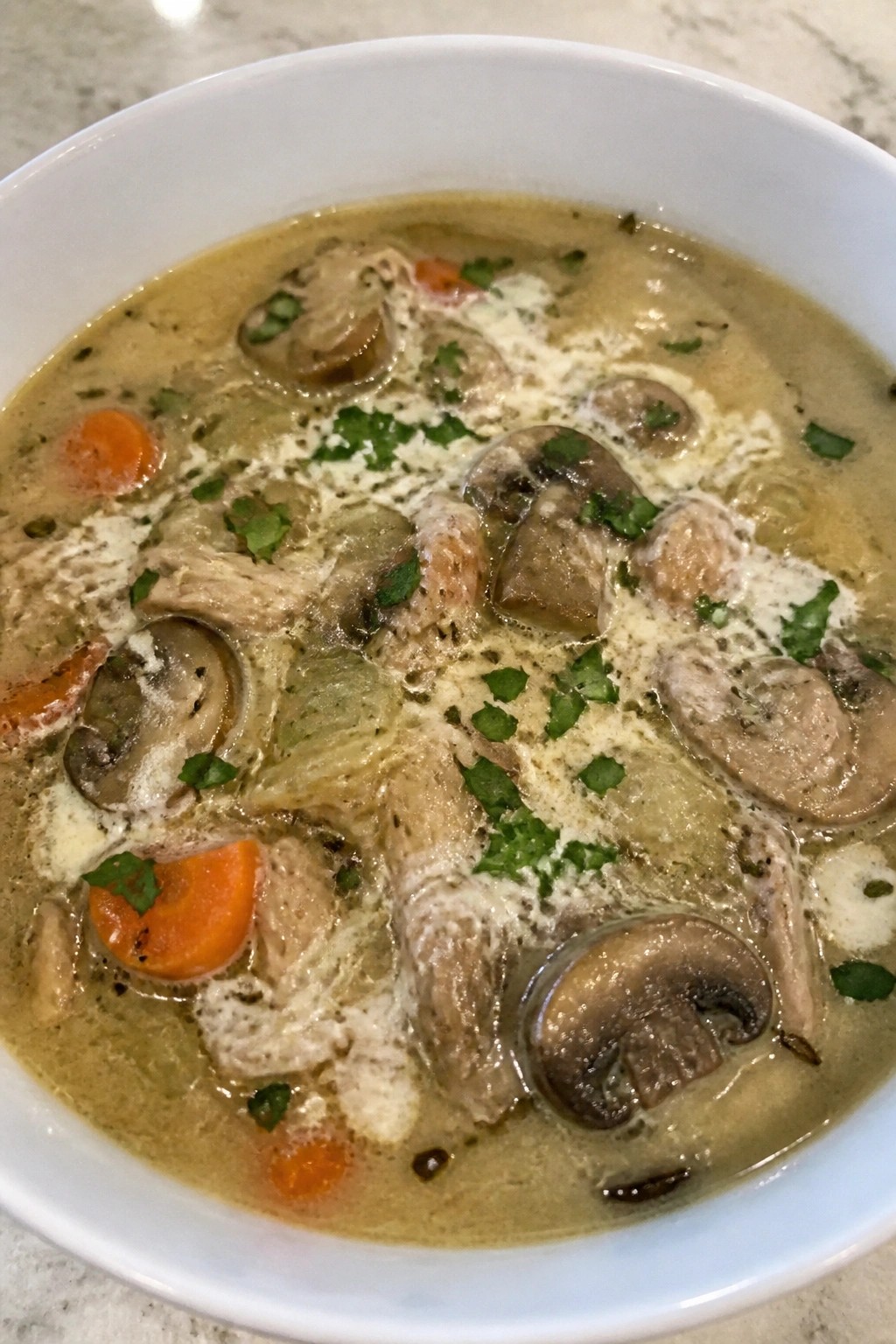 Slow Cooker French-Style Chicken Mushroom Soup with Thyme