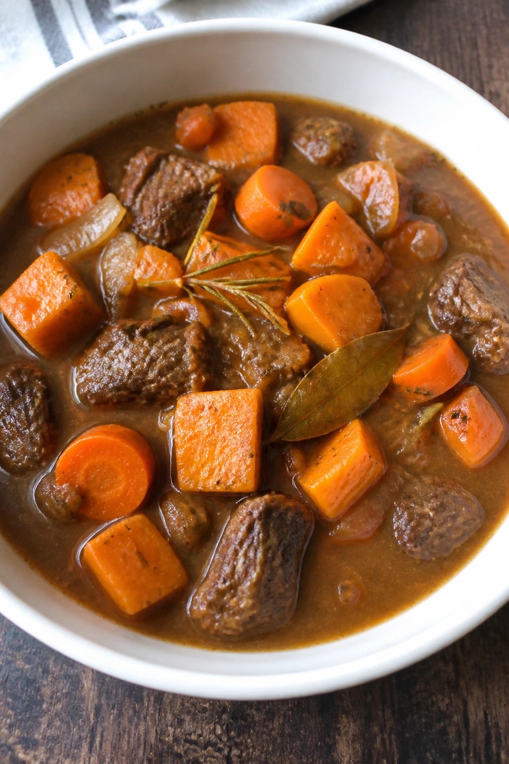 Sweet Potato and Rosemary Beef Stew