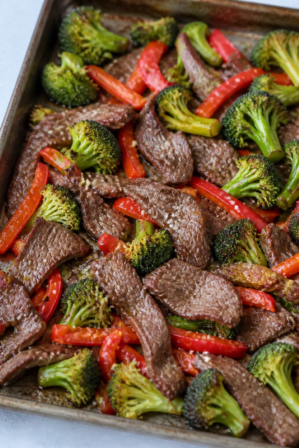 Sheet Pan Beef and Broccoli with Bell Peppers