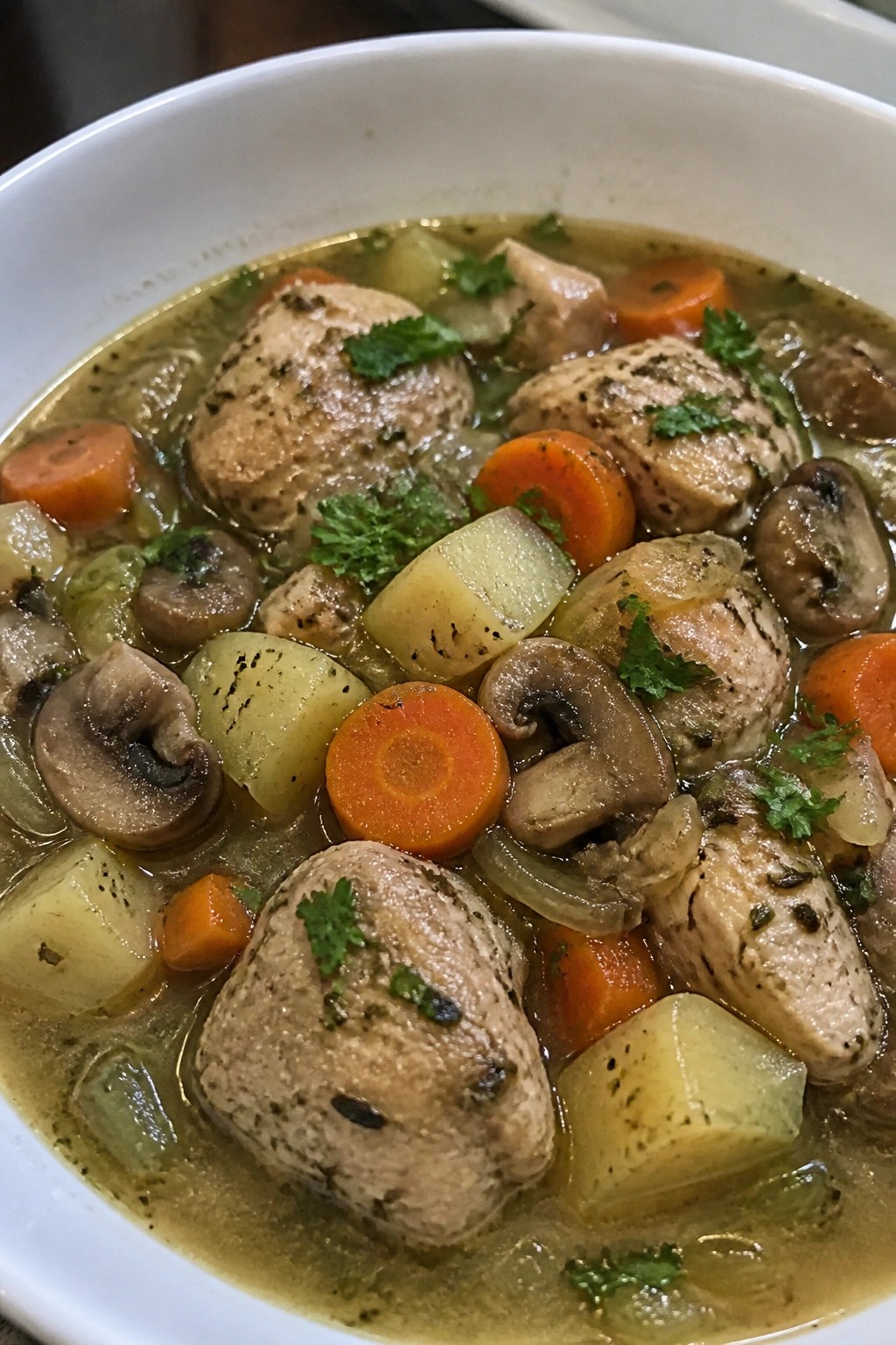 Rustic French Chicken and Mushroom Stew