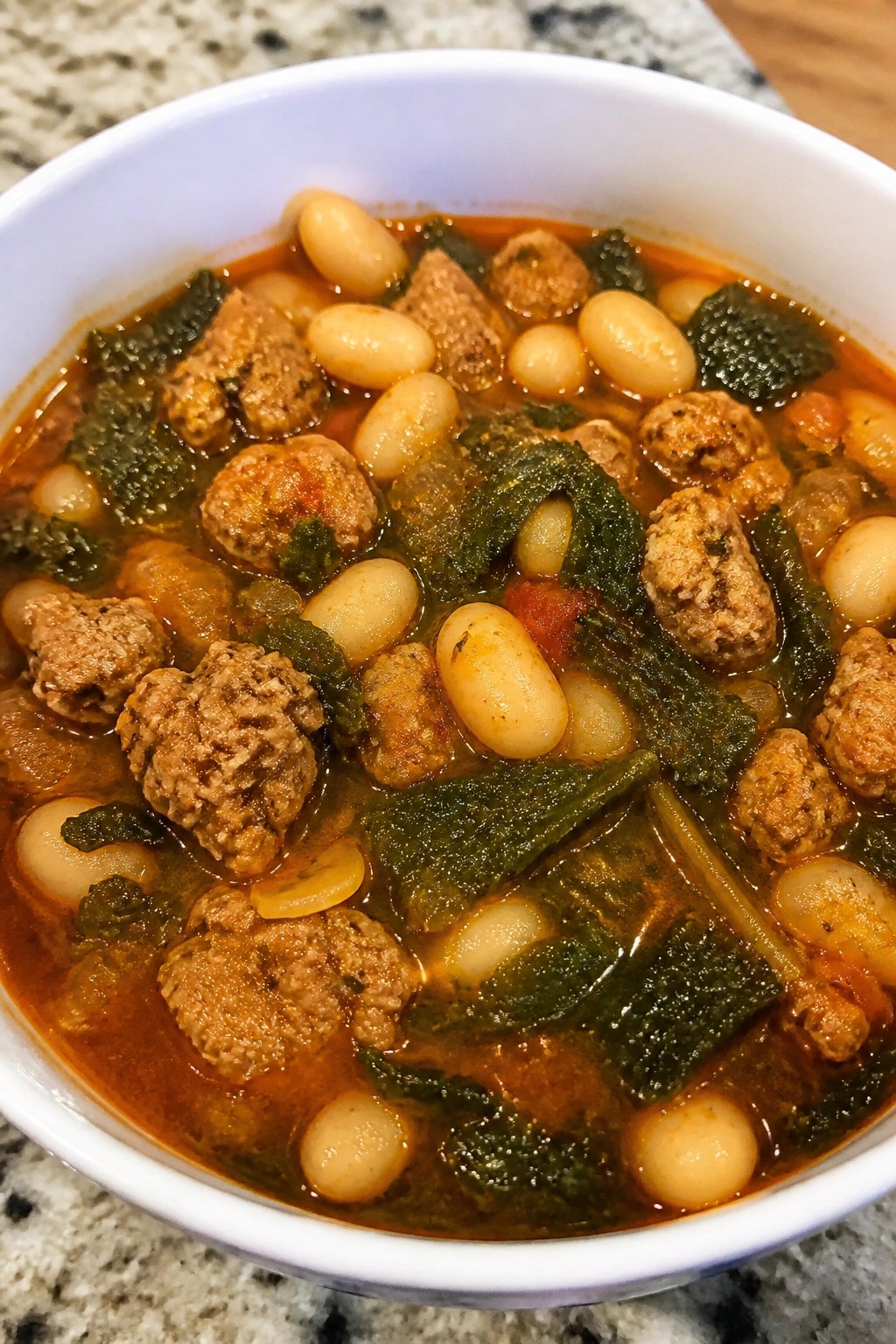 One-Pot Italian Sausage, White Bean, and Kale Stew