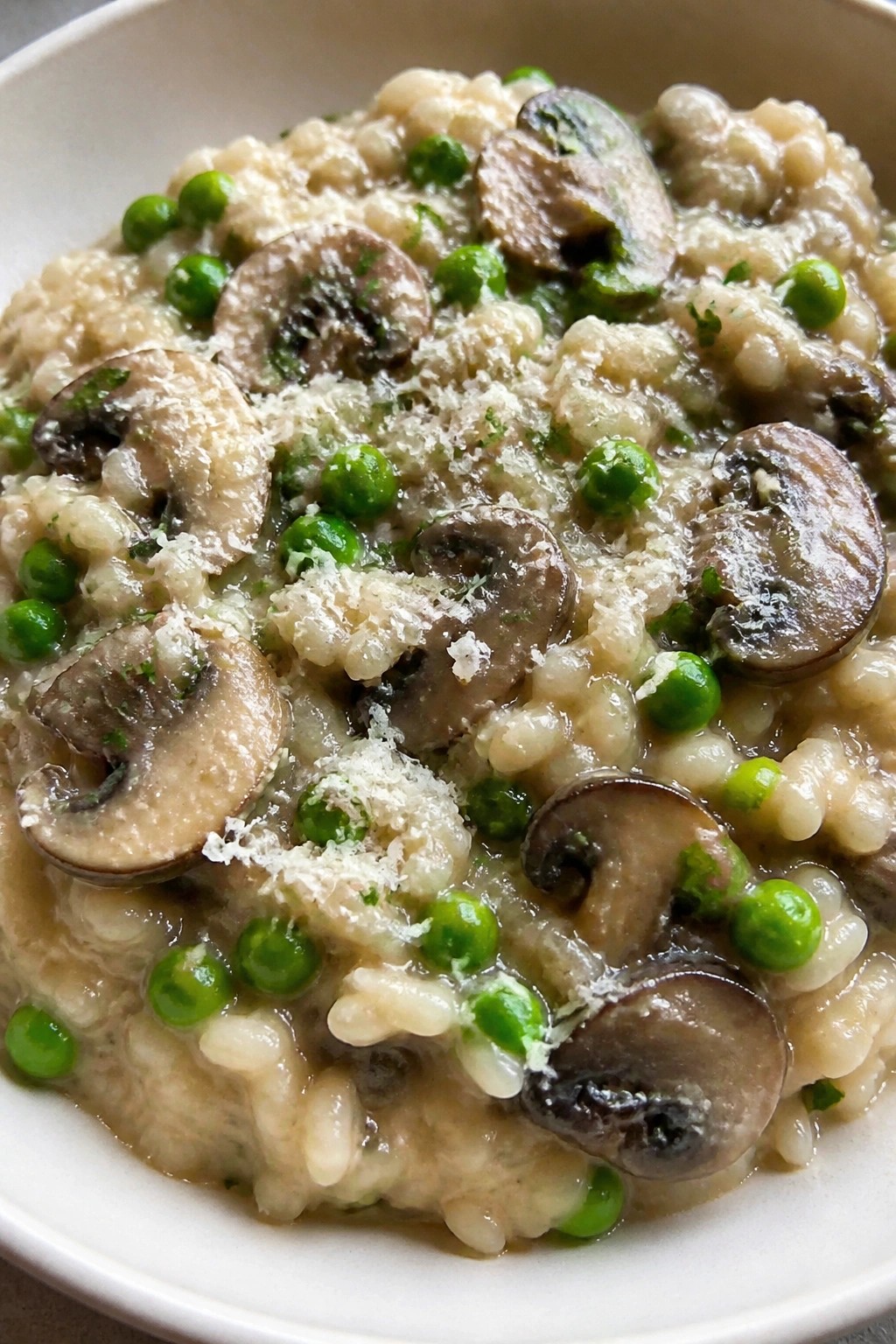 Creamy Mushroom and Pea Risotto