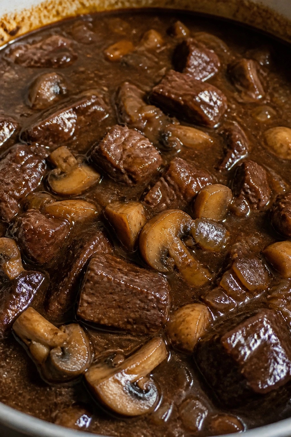 Barbecue Brisket-Style Beef Mushroom Stew