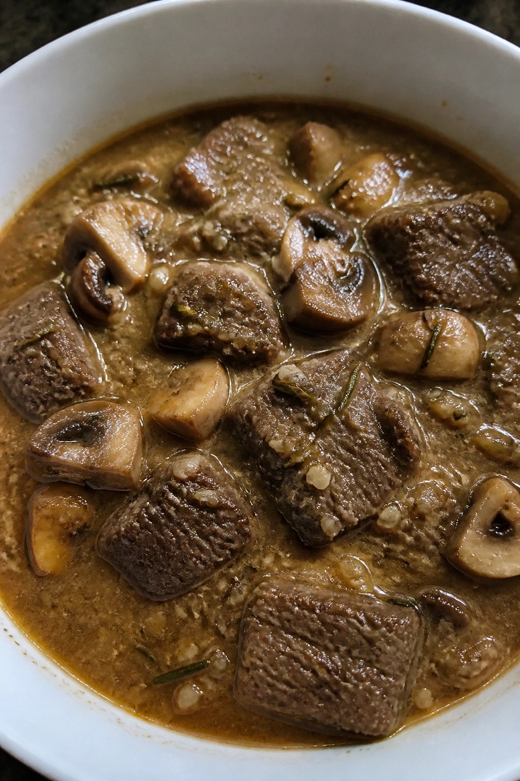 Garlic Rosemary Beef Mushroom Stew