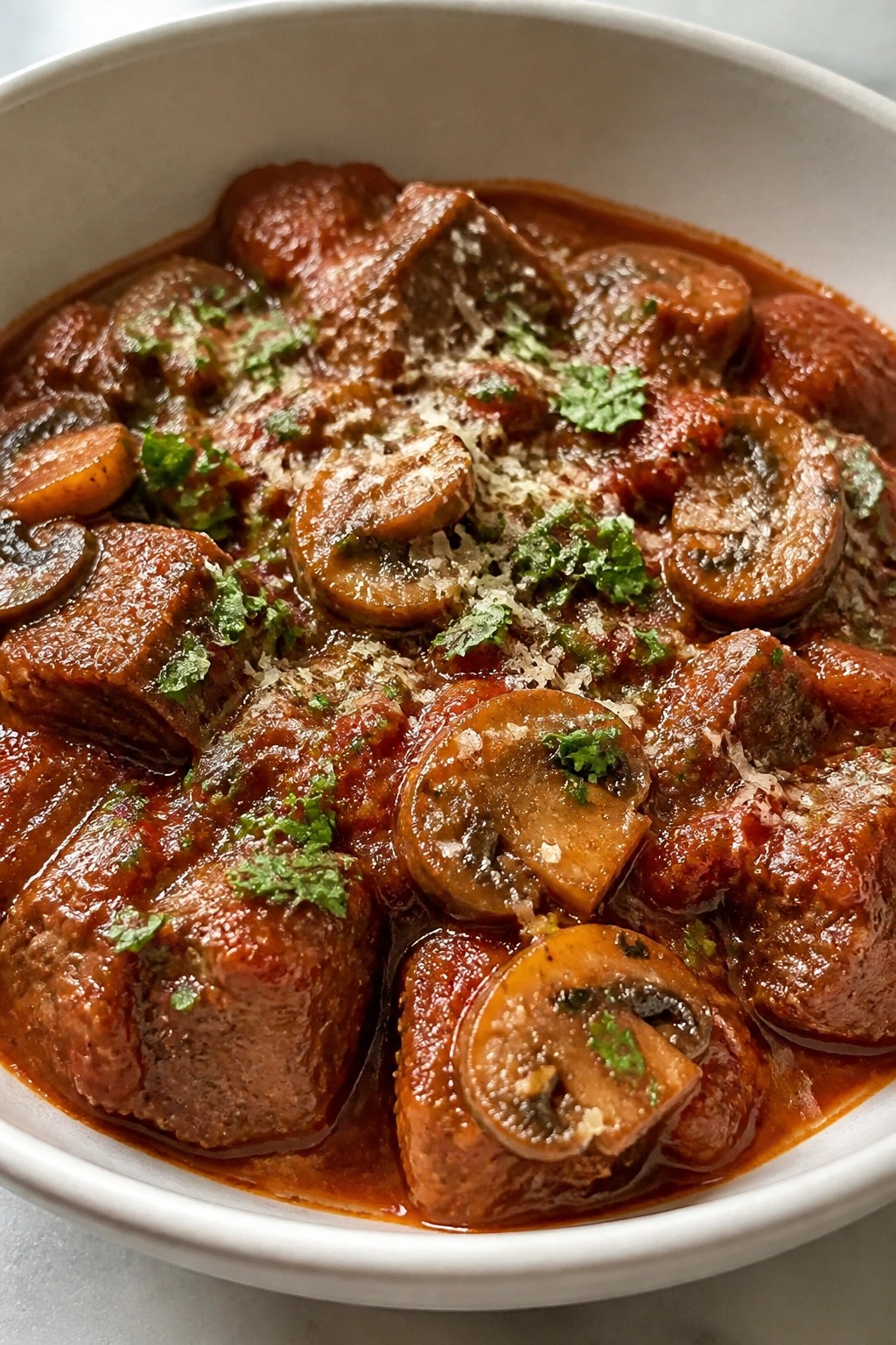 Italian Tomato and Herb Beef Mushroom Stew