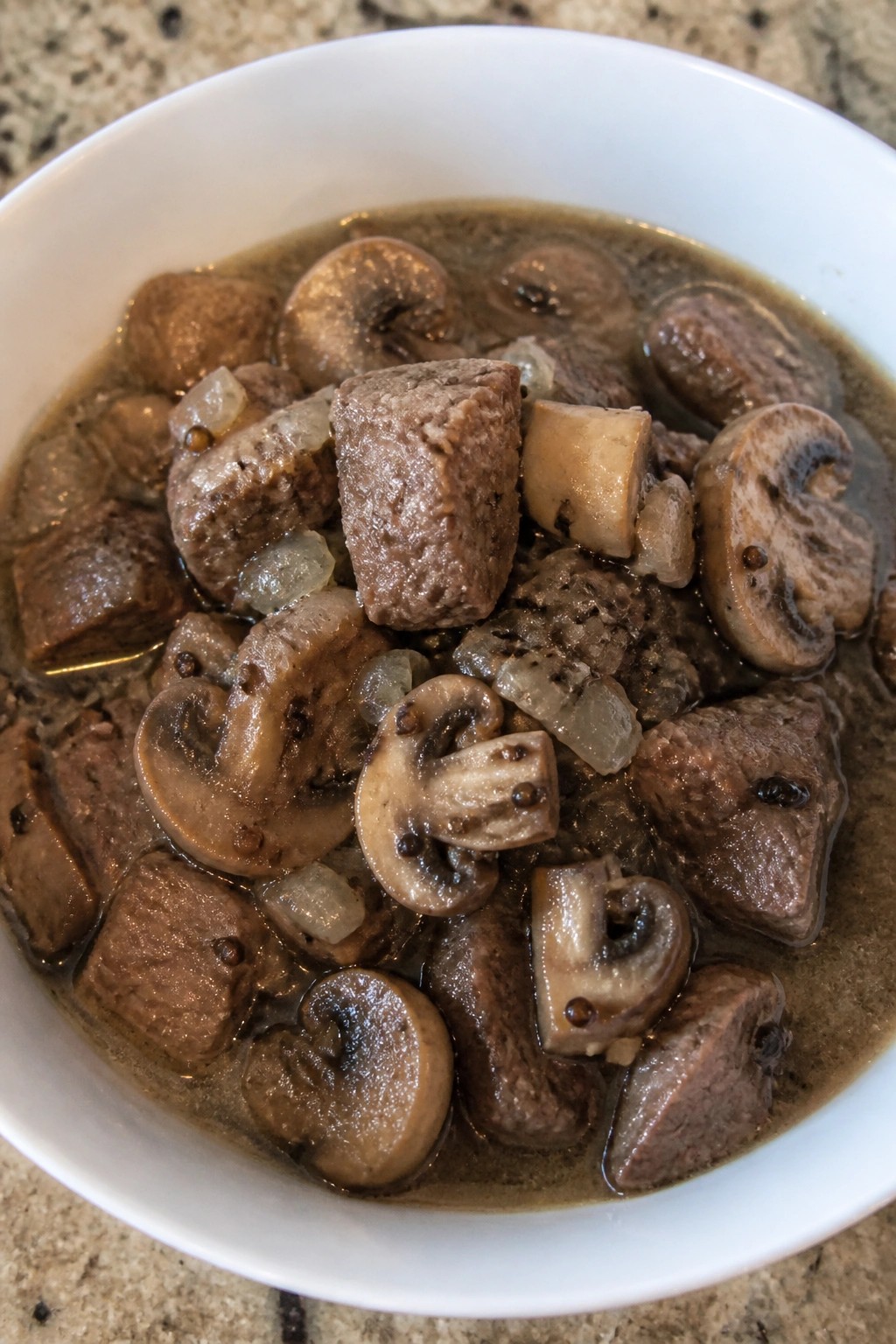Peppercorn and Mustard Beef Mushroom Stew