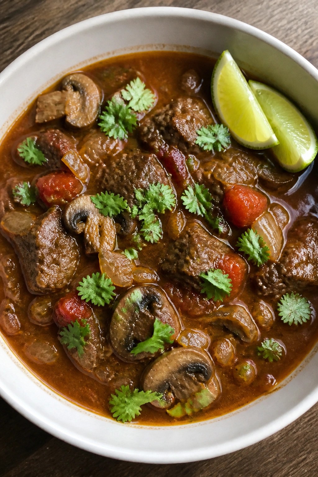 Spicy Chipotle Beef and Mushroom Stew