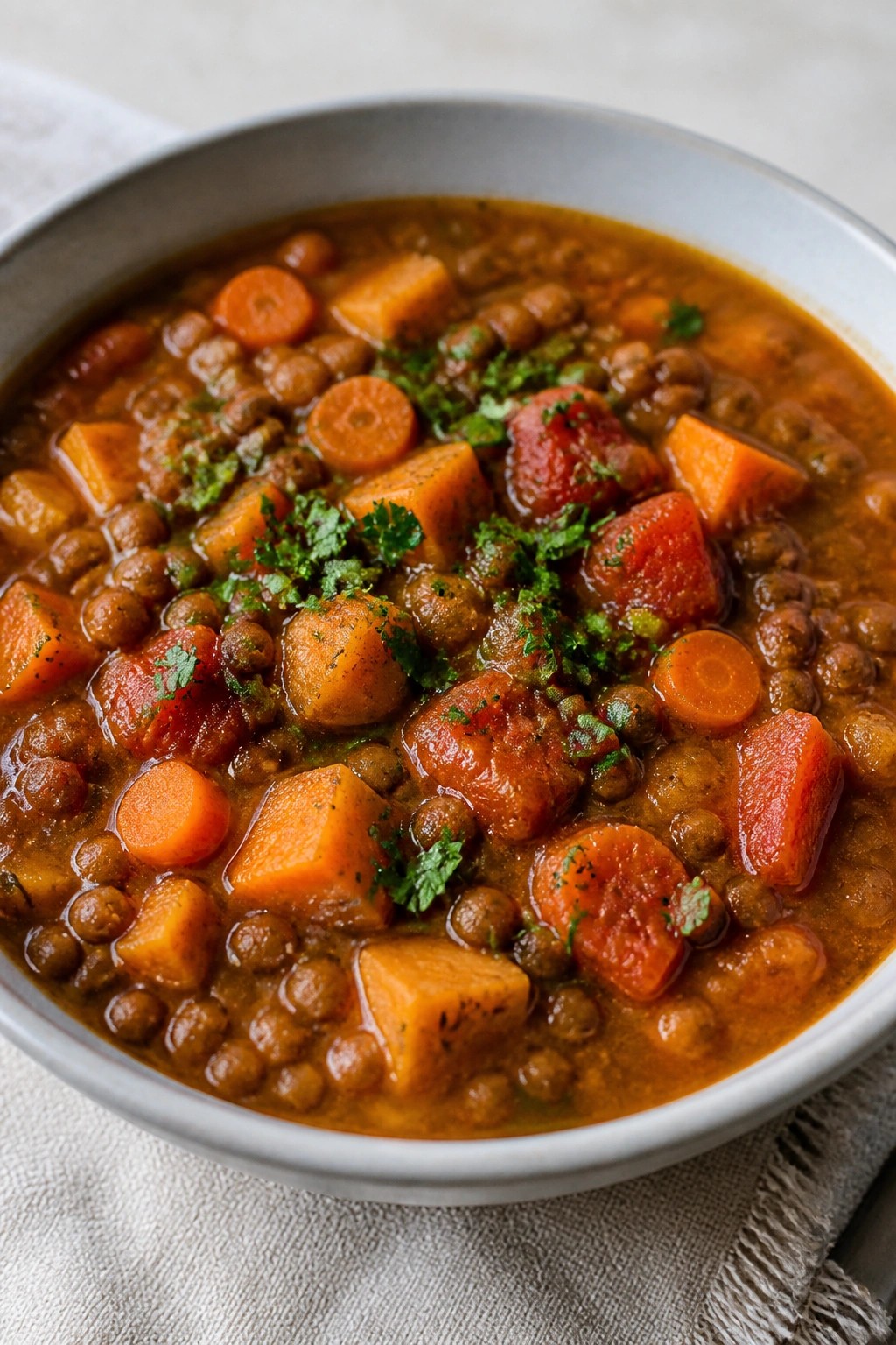 Easy Lentil and Sweet Potato Soup
