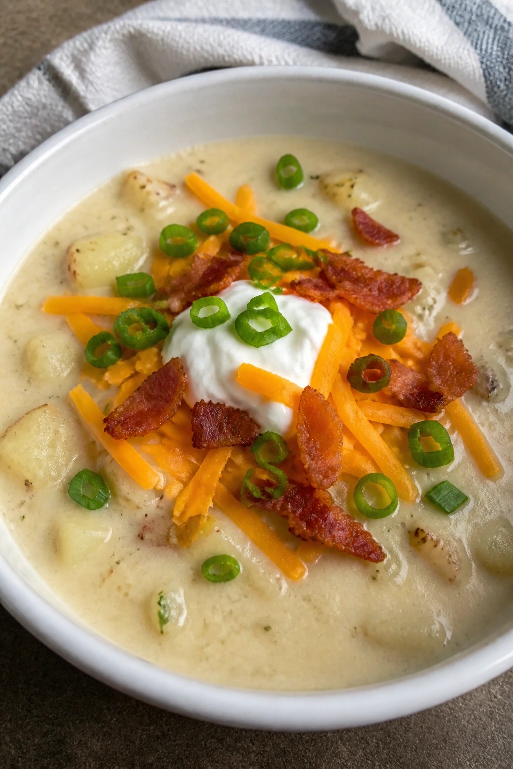Loaded Baked Potato Soup with Bacon