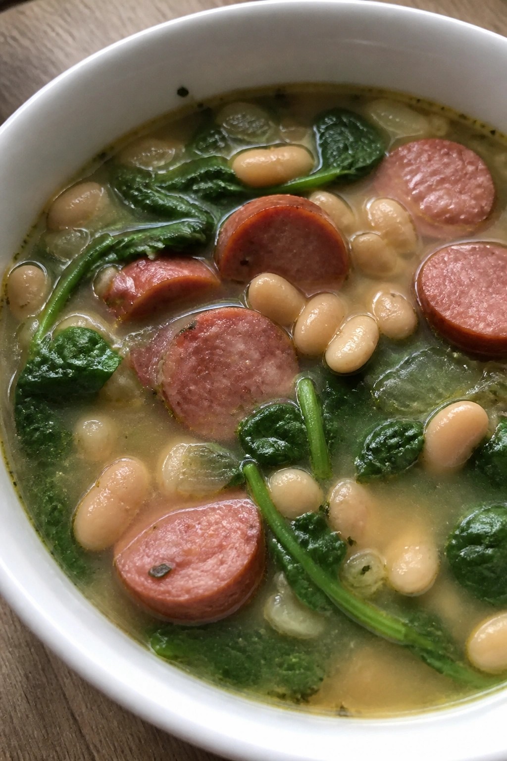Sausage White Bean and Spinach Soup