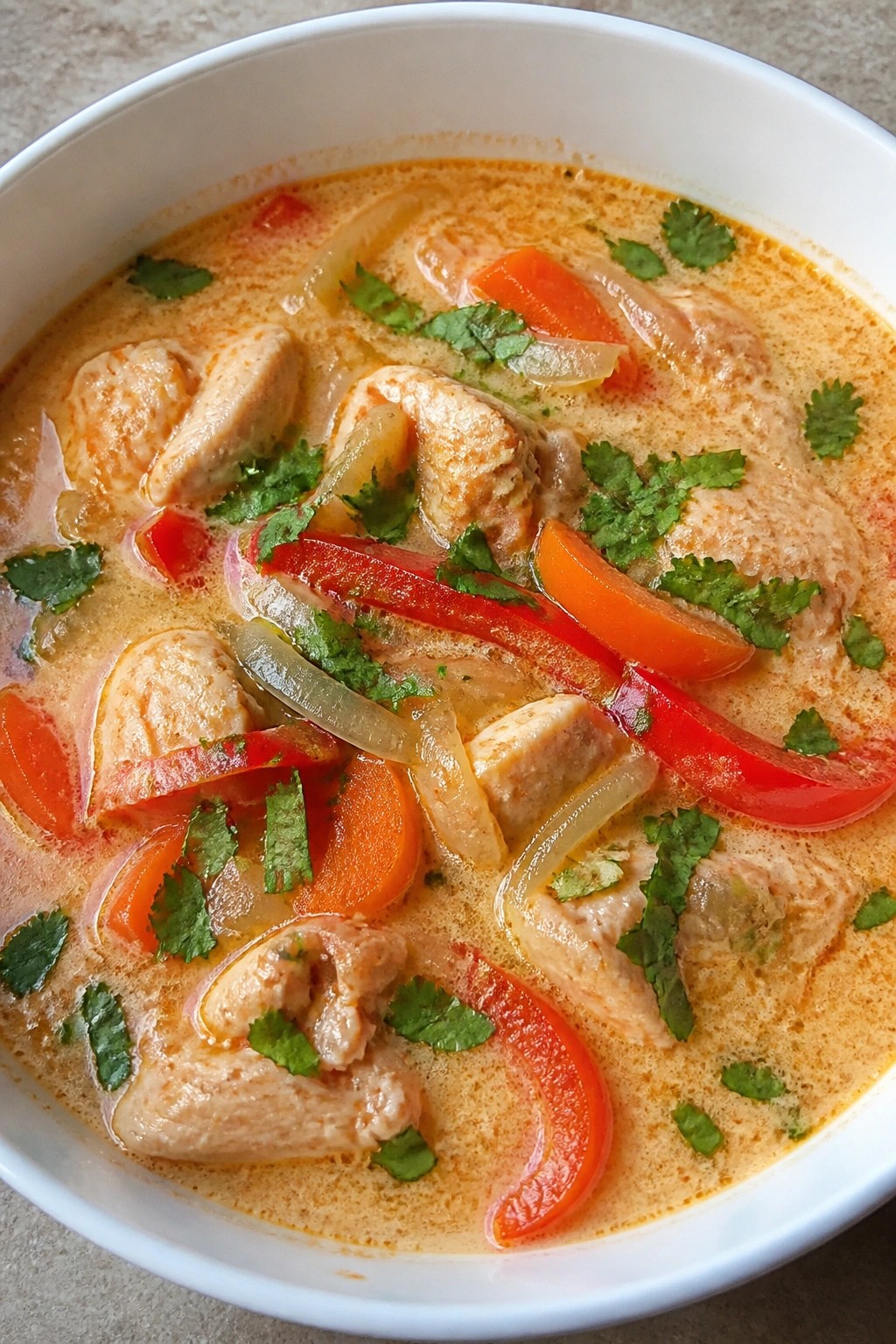 Thai Coconut Curry Chicken Soup
