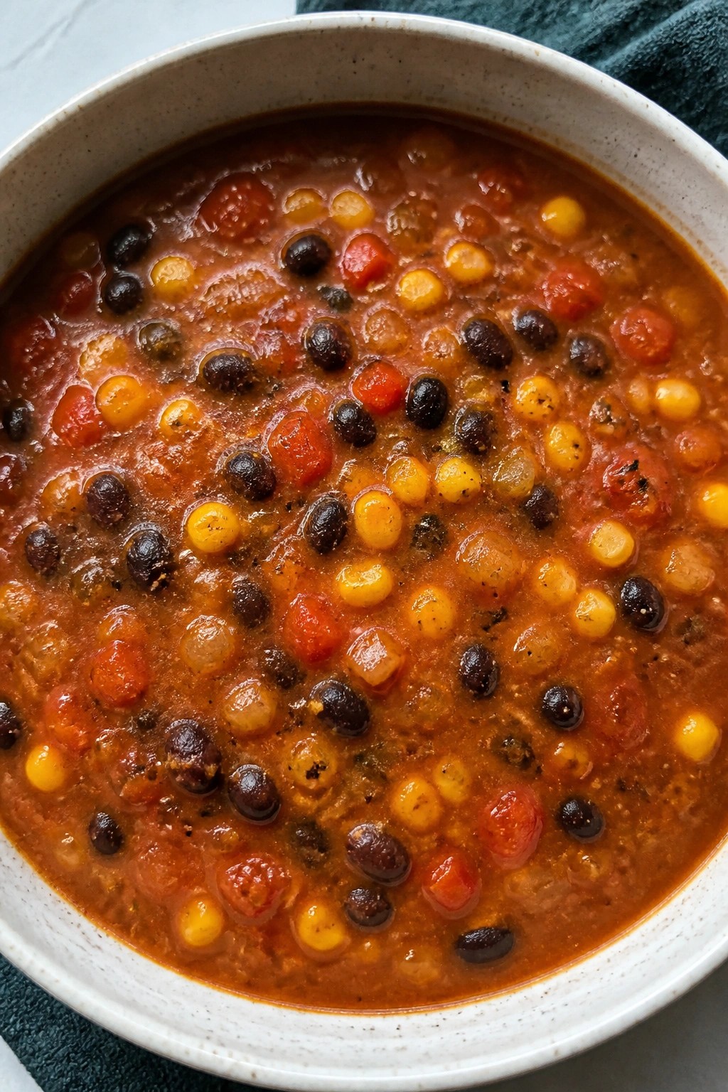 Slow Cooker Spicy Black Bean and Corn Soup
