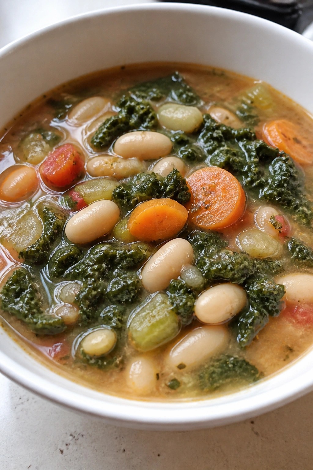 Slow Cooker Tuscan Kale and Cannellini Bean Soup