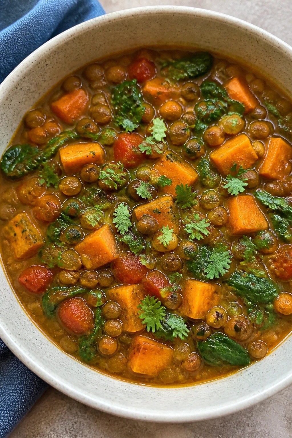 Slow Cooker Indian Curried Lentil and Sweet Potato Stew
