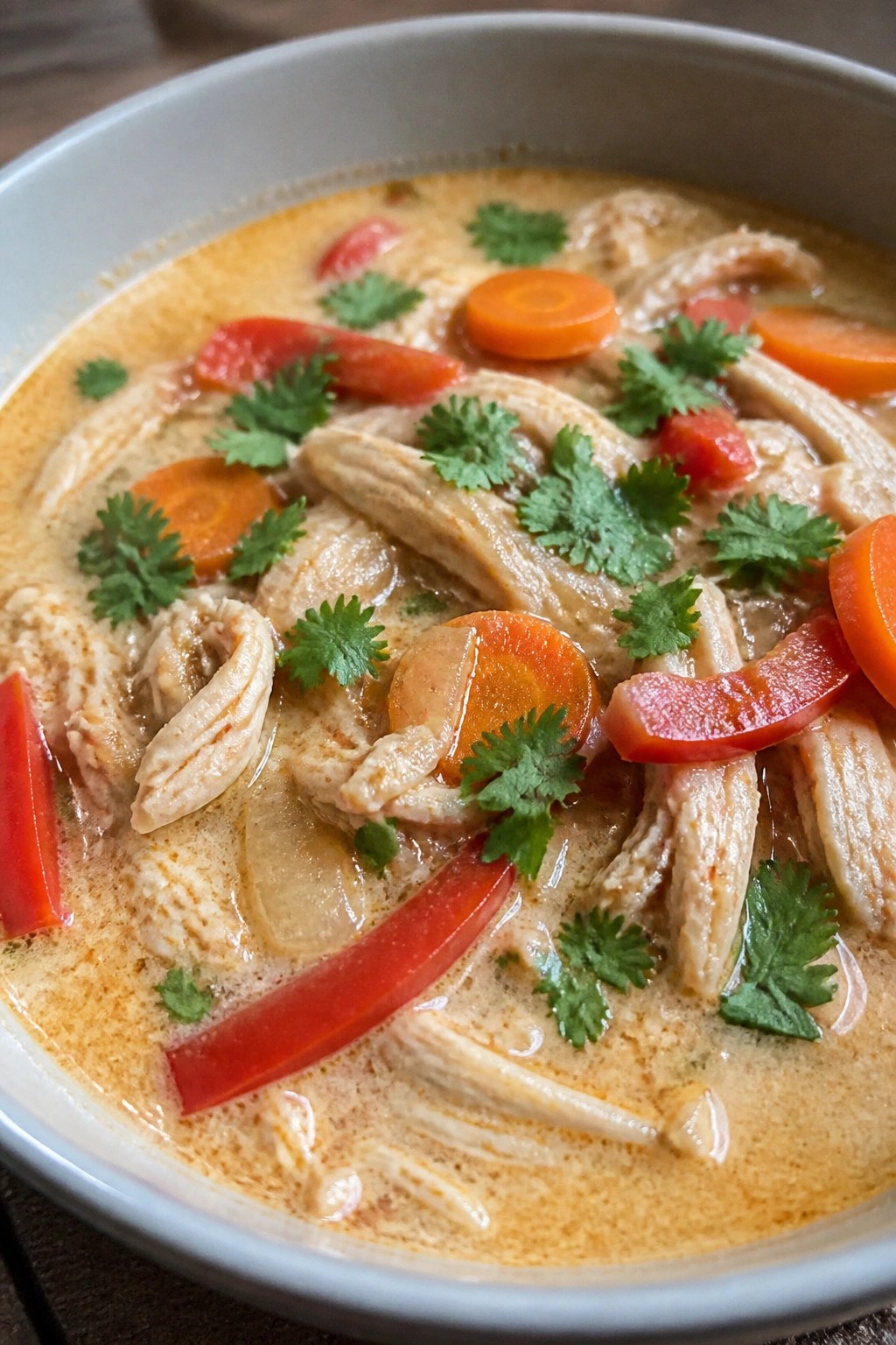 Slow Cooker Thai Coconut Chicken Soup