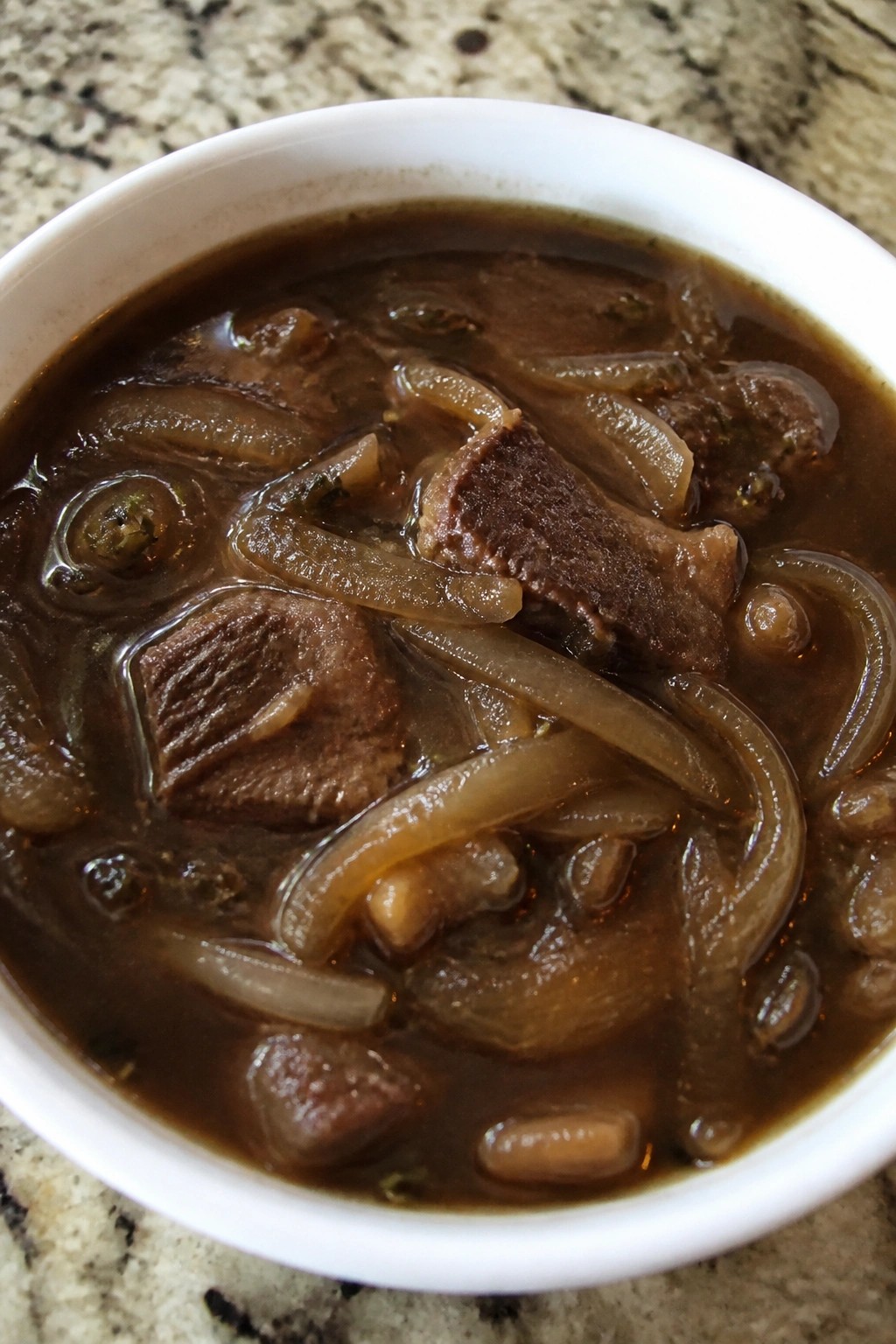 French Onion Beef Soup with Thyme