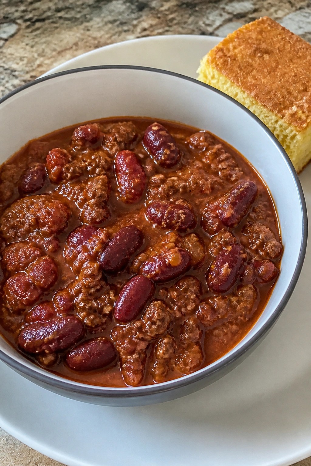 Beef and Bean Chili with Cornbread