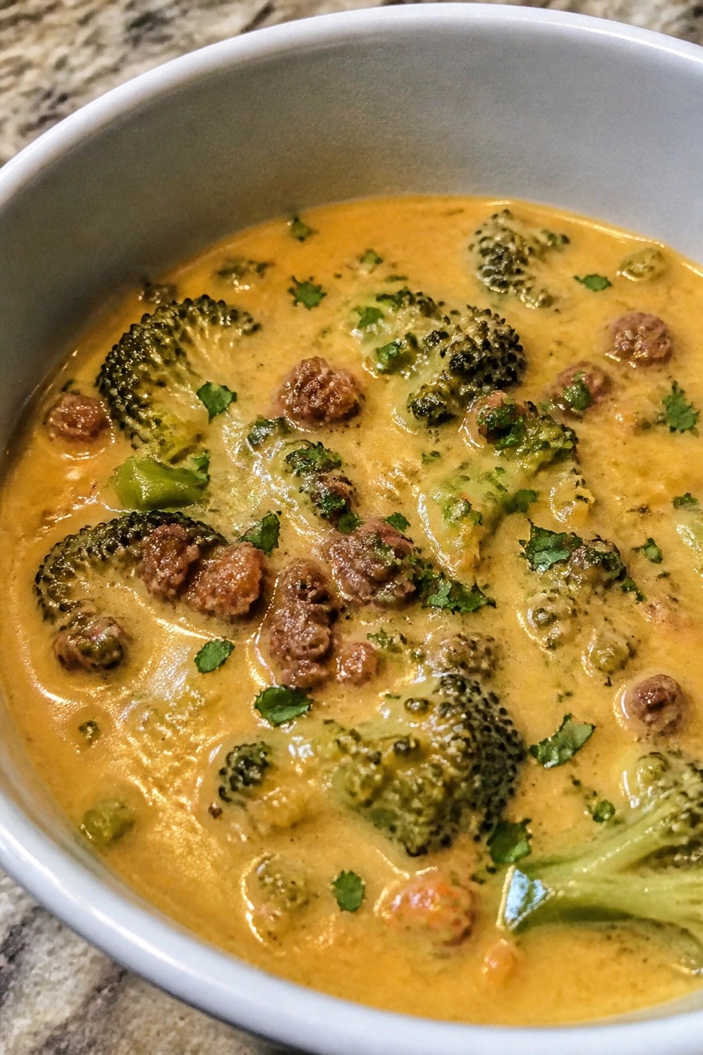 Chorizo-Spiced Mexican Broccoli Cheddar Soup