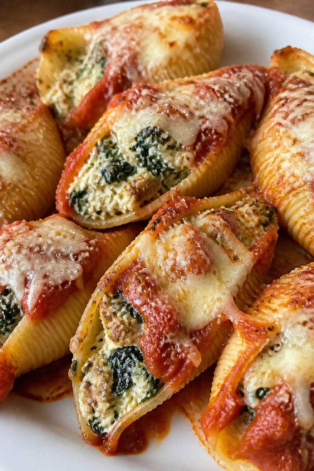 Cheesy Spinach and Sausage Stuffed Shells