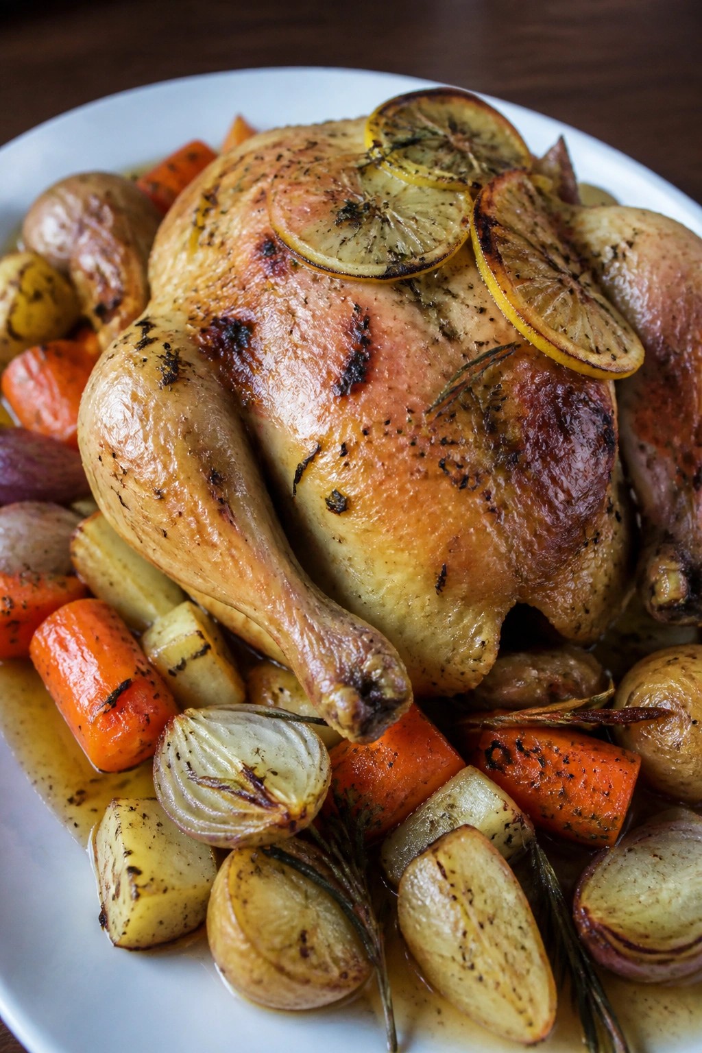 Lemon-Herb Roasted Chicken with Root Vegetables